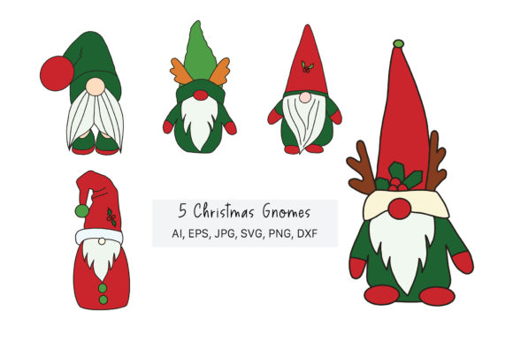 5 Christmas Gnomes SVG for Festive Branding