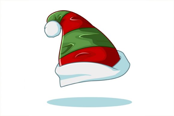 A Red Green Christmas Hat Illustration for Branding and Marketing