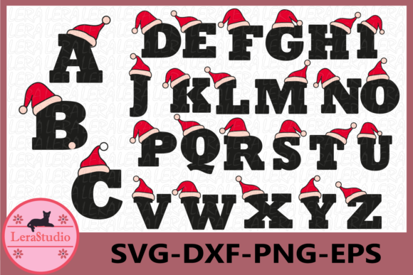 Alphabet Christmas Santa Font for Illustrations