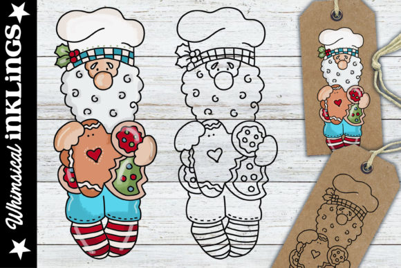 Christmas Baker Gnome Illustration for Design Projects