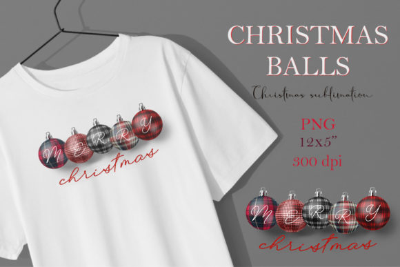 Christmas Balls in a Checkered Plaid Illustrations