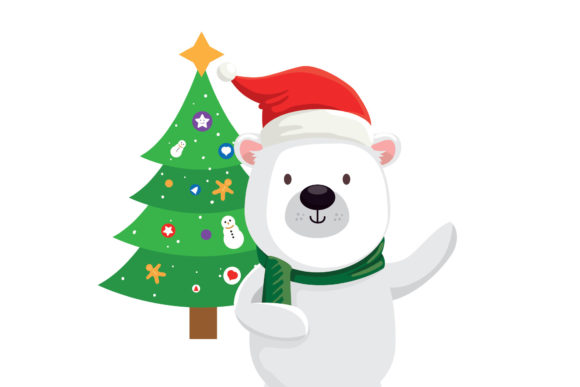 Christmas Bear Vector Illustration for Blog and Website Design