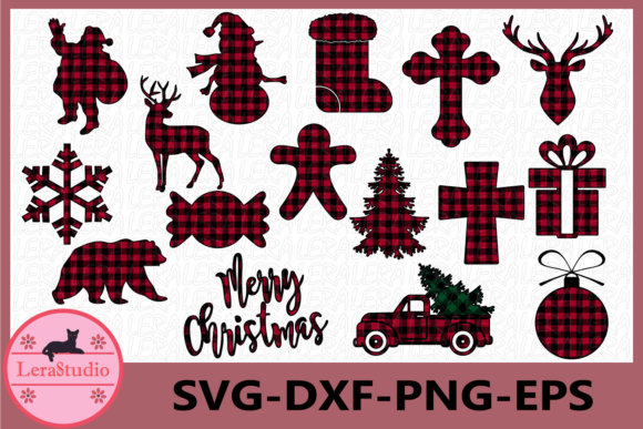 Christmas Buffalo Plaid Illustration for Branding