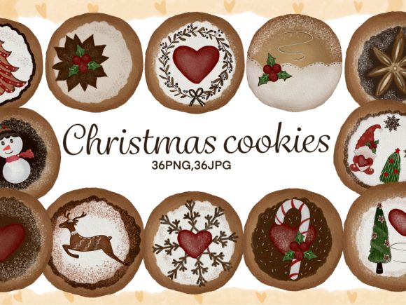 Christmas Cookies Watercolor Illustration for Branding