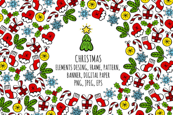 Christmas Doodle Clipart for Festive Illustrations