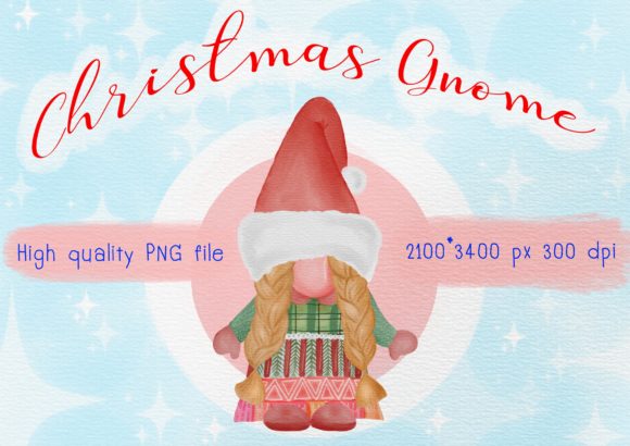 Christmas Fancy Gnome Girl Illustration Review