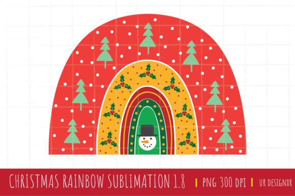 Christmas Rainbow Sublimation 1.8 Illustrations for Crafting