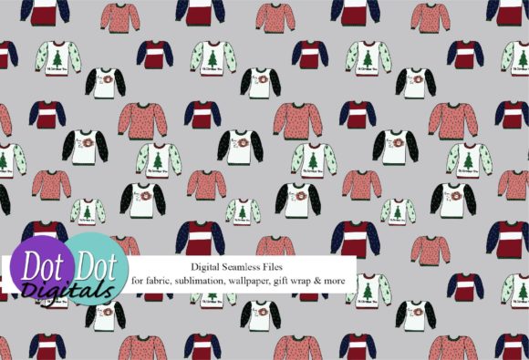 Christmas Sweater Digital Seamless Gray Illustration