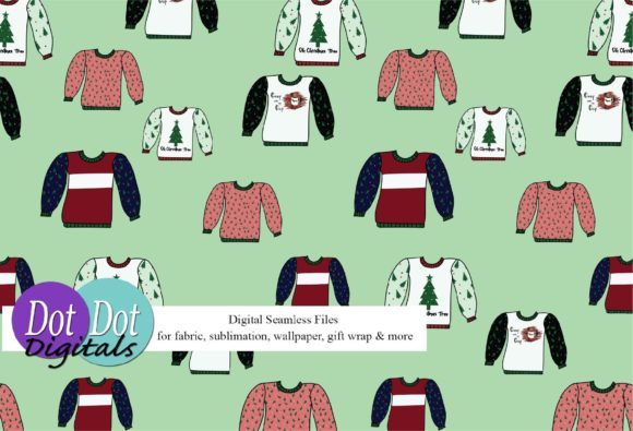 Christmas Sweater Seamless Repeat Illustration