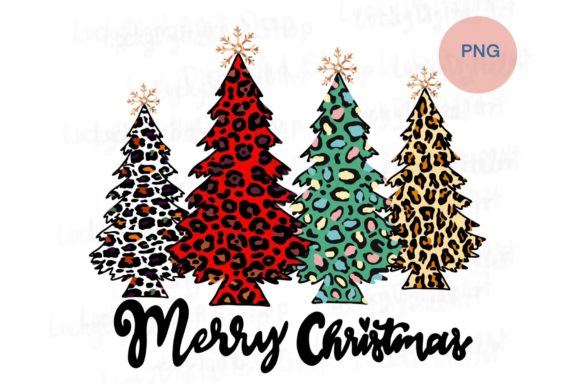 Christmas Tree Sublimation, Leopard Illustrations