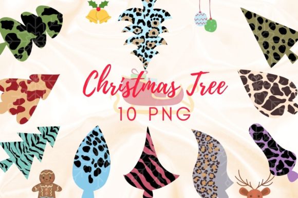 Christmas Tree with Animal Skin Clipart for Local Branding