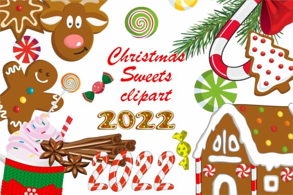 Clipart Christmas Sweets Illustrations for Handmade Creations