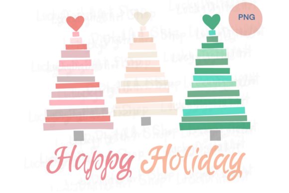 Colorful Christmas Tree Clipart for Illustrations
