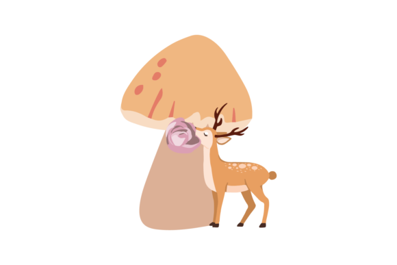 Deer in the Forest - Christmas Animal Illustration