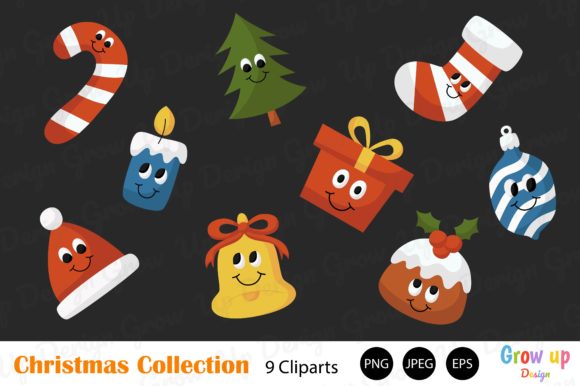 Kawaii Christmas Clipart Set for Branding and Marketing