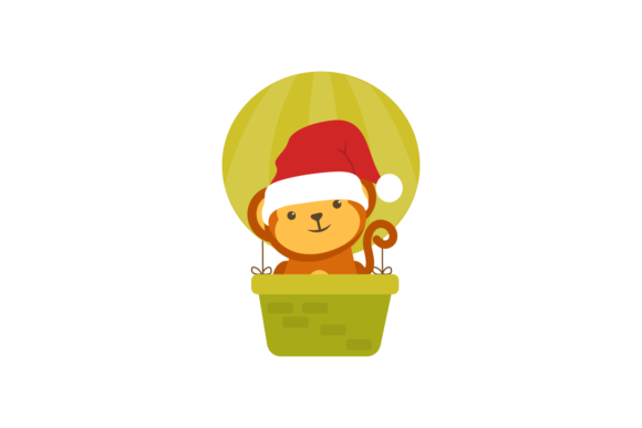 Monkey Animal Christmas Party SVG for Illustrations