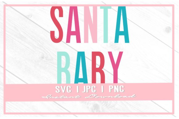 Pastel Rainbow Santa Baby Christmas SVG Illustration