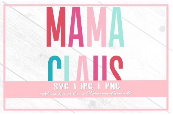 Retro Rainbow Mama Claus Christmas SVG
