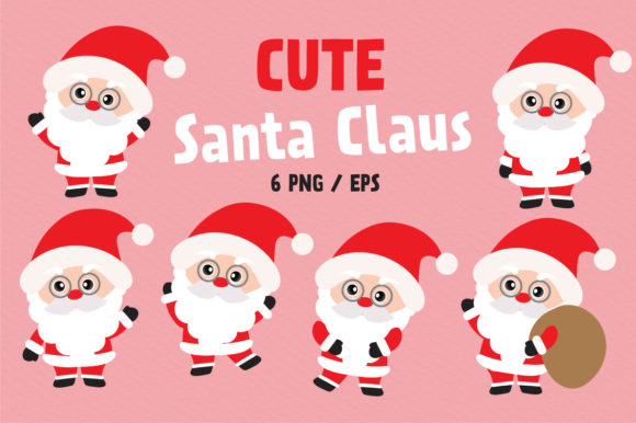 Santa Claus Cartoon Christmas Set