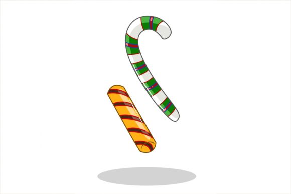 Two Christmas Candy Canes Illustration for Holiday Content