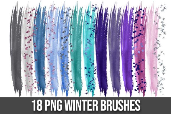 Winter Christmas Brush Strokes Clipart for Branding and Marketing